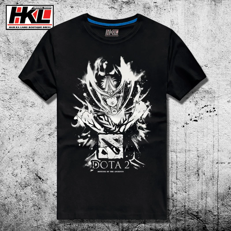 Канкарон Dota 2 Ink Ink Dark DOTA2 Одежда Hall Phantom Phantom Shadow Demon Мужская хлопковая футболка с коротким рукавом T-под