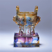 Liuli Ding ornaments three-legged tripod Yuanding Zhaicai Jucai Company Opening Gifts Business Customized Opening Gifts