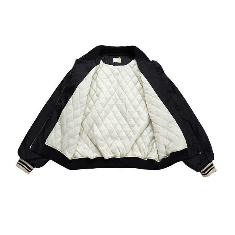 Dries Van Noten Back Zip Nylon, Loose Short Baseball Cotton Jacket