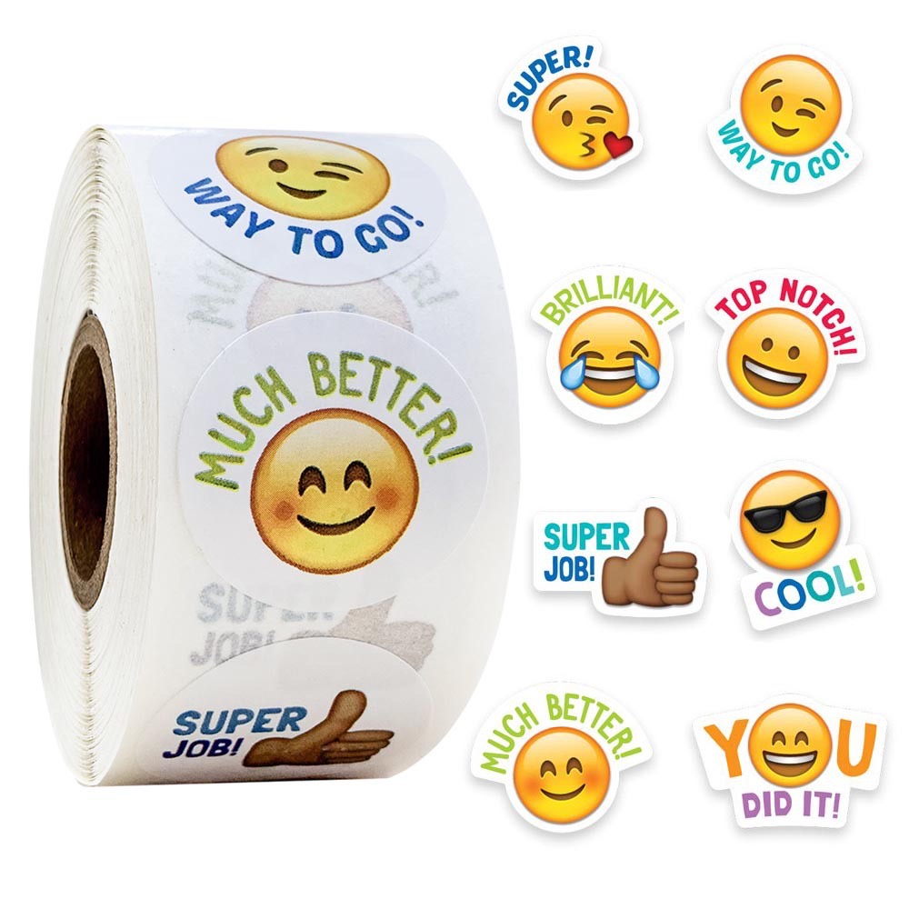 English children's reward stickers roll stickers kindergarten English teachers praise smiley face emoticons stickers stickers stickers