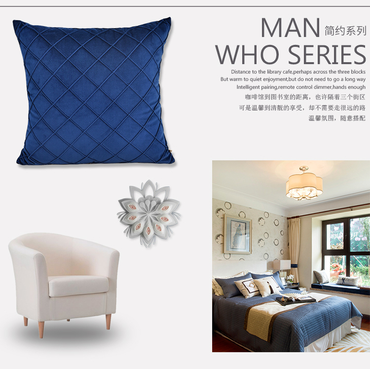 Mô hình sofa Bắc Âu hiện đại phòng mềm đóng gói giường gối bằng túi tinh khiết màu flannel vuông gối đệm gối gối để sofa