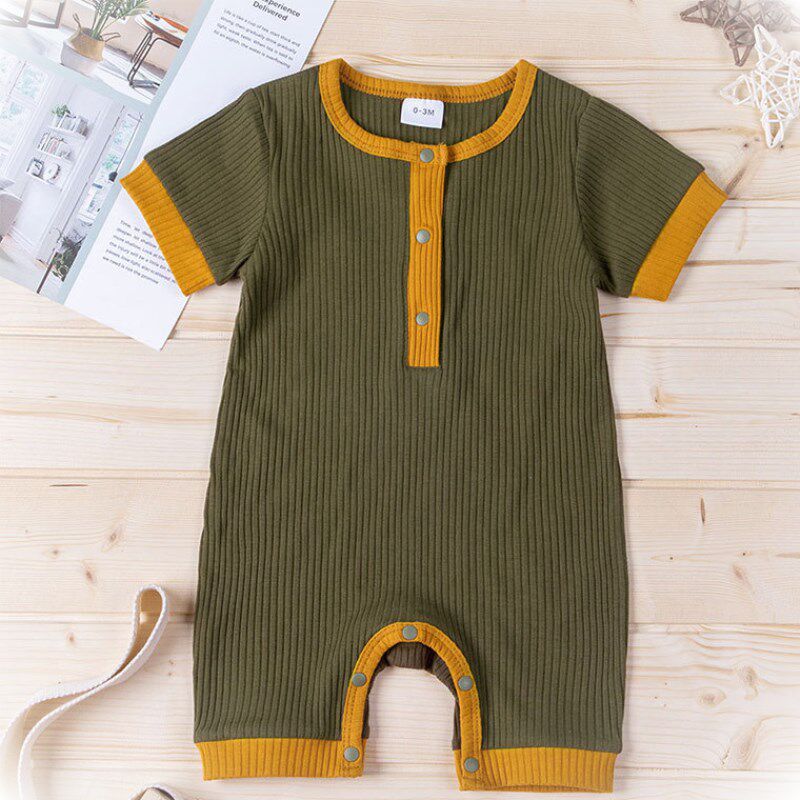 Foreign trade new baby short-sleeved cotton jumpsuit casual baby boxer jumpsuit 2022 newborn baby wrap