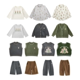 Детский трикотажный свитер, жилет, осенний кардиган для мальчиков, комплект, с вышивкой