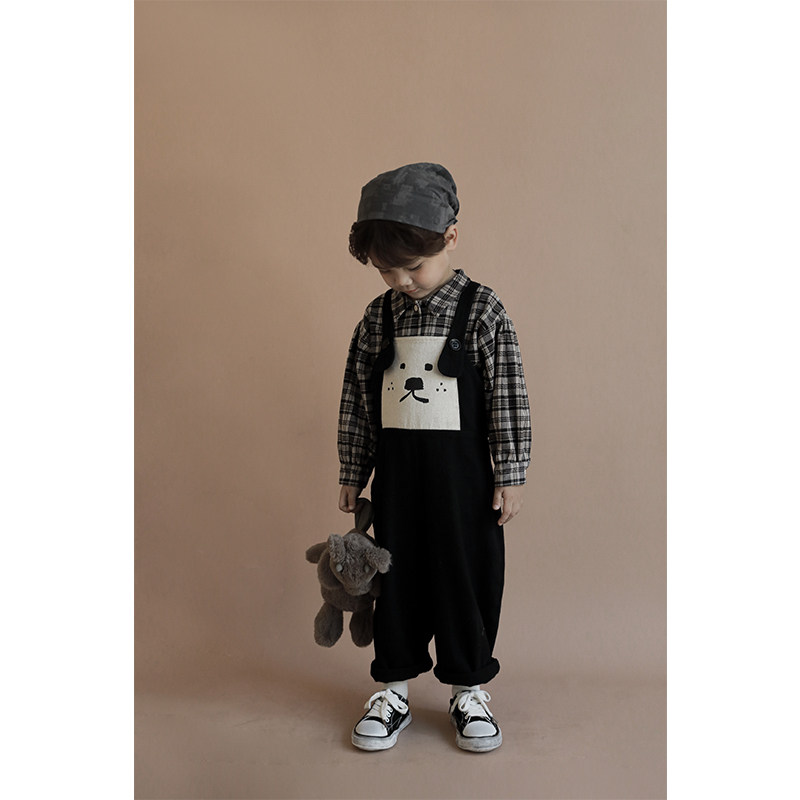 Young boys' clothing 2023 spring autumn new children's back belt pants Korean version loose pants baby cartoon fashion pants-Taobao