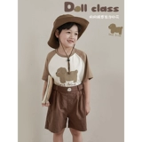 Летняя модная детская футболка для мальчиков, рубашка, комбинезон, штаны, воротник поло