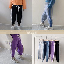 Childrens clothing 2021 Spring and Autumn new foreign boy pants baby loose sports trousers girls casual pants