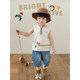 Youyou Boys Summer New Sleeveless Vest Contrast Color T-Shirt Loose Casual Shorts Colorful Building Block Series suit