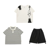 Летний комплект для мальчиков, универсальная дышащая футболка, шорты