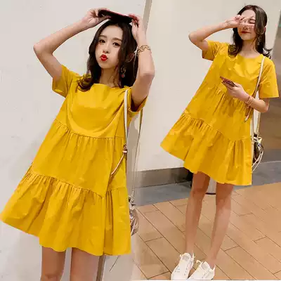 Pregnant women summer dress dress dress fashion tide hot mother pregnant dress A- line dress coat Spring