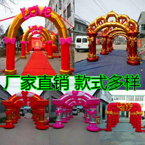 Wedding Celebration Small Arches Greeting Bentdoor Air Mold Arches Golden Love Opening Inflatable Wedding Arch Air Mold Iridescent Doors