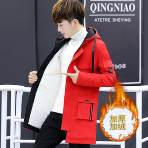 肯梵图正品中长款加绒保暖棉服外套男士棉衣