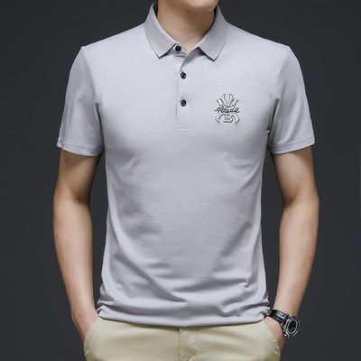 肯梵图2021夏季男士中青年短袖T恤polo衫韩版时尚简约风上衣刺绣