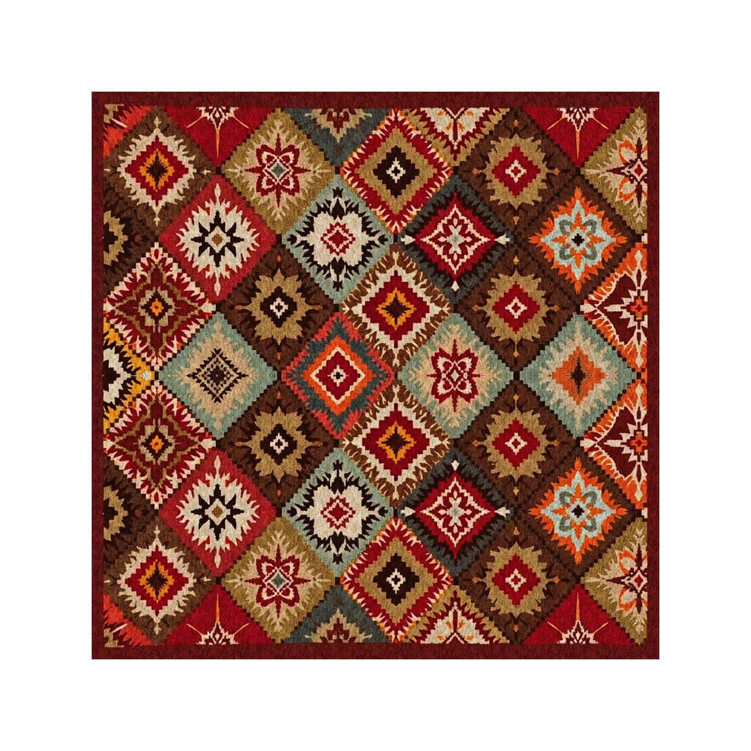 Moroccan ethnic style square floor mat for entrance door special carpet Bohemian retro door mat entrance anti-slip