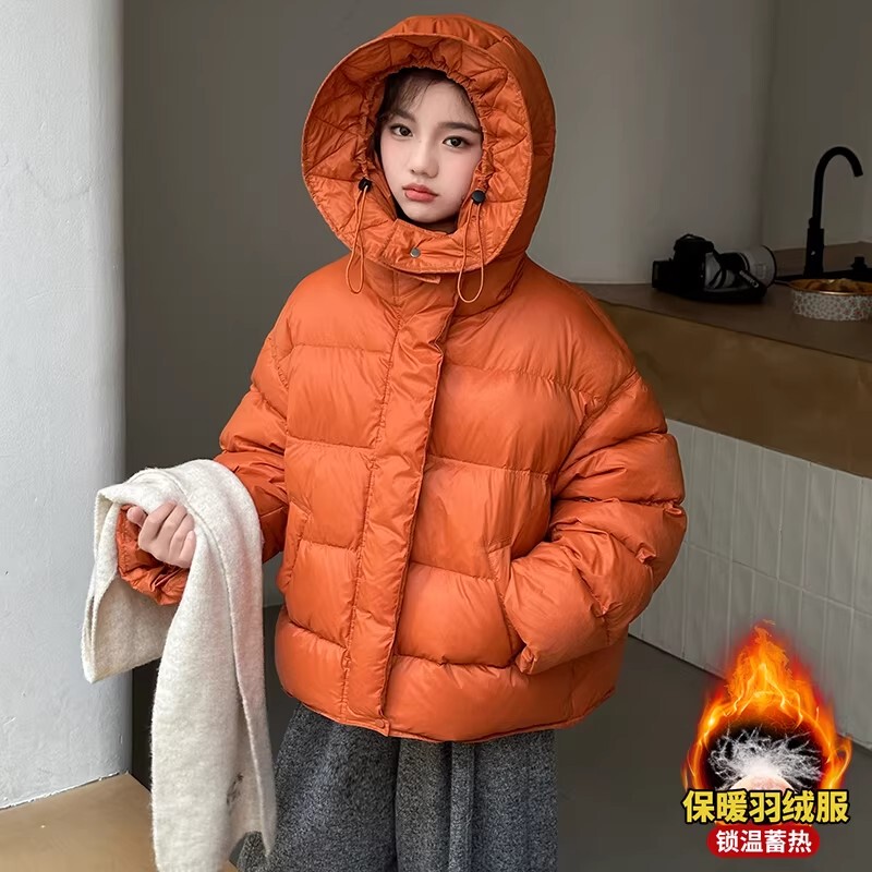 French Berydia Girls' Winter down Jacket 2026 New Model Children's down Coat Cotton Jacket Big Kids Winter Outerwear