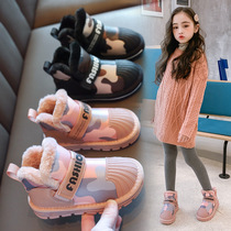 UK next kiss girl snowy boots fur integrated 2021 Winter new children Cavet boy cotton boot