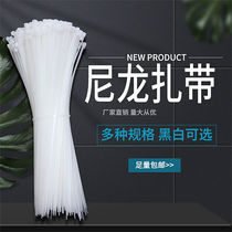 Self-locking nylon cable tie Black Medium small plastic large cable tie Wire cable tie with fixed white