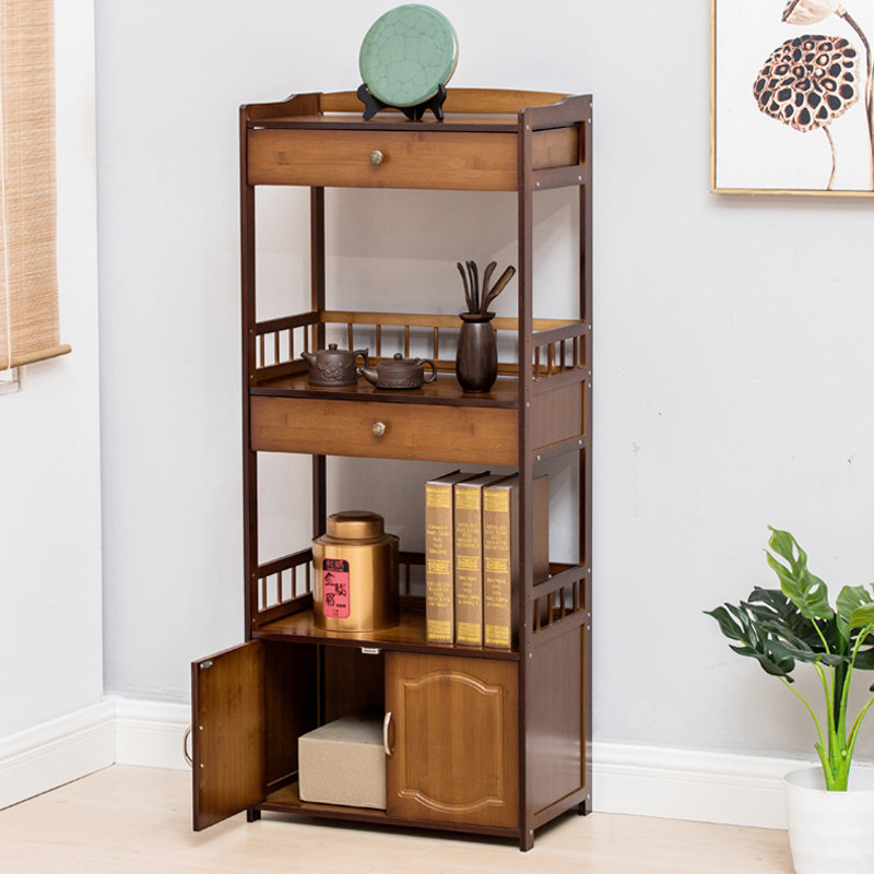 Brief Chinese Bou Ancient Shelf Floor Students Bookcase Living-room Tea Shelf Tea Shelf Tea Set of tea shelves Display Pendulum shelf