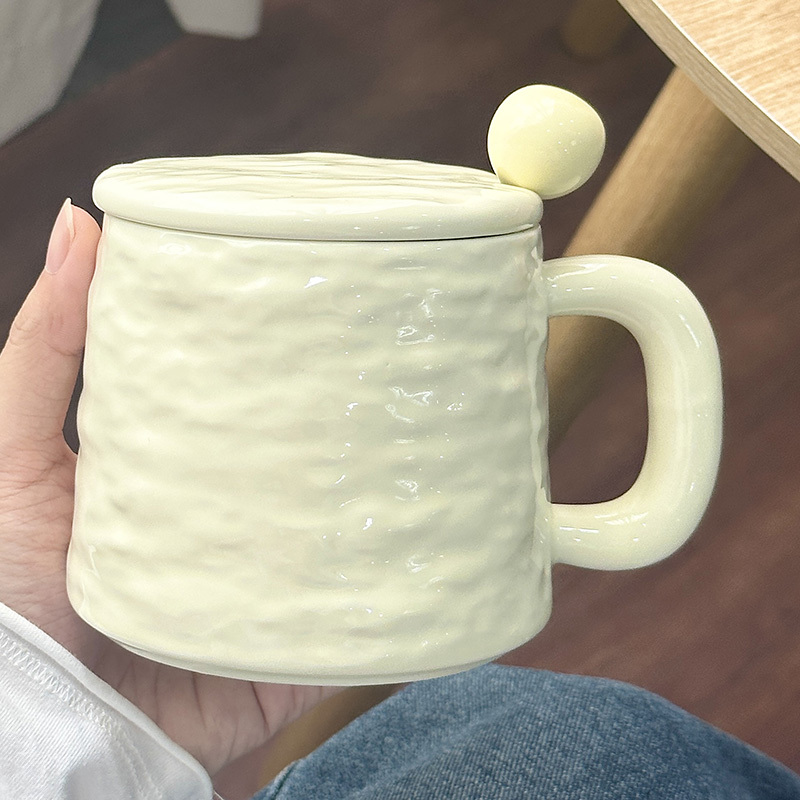 Ceramic Mug with Lid, Office Cup, Dormitory Water Cup, Household Coffee Cup, Birthday Gift, Good-Looking Woman Ceramic Mug with Lid, Office Cup, Dormitory Water Cup, Household Coffee Cup, Birthday Gift, Good-Looking Woman