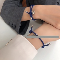 Long-distance love artifact sensor bracelet couple pair of vibrating hand rope simple Japanese bracelet couple magnetic bracelet