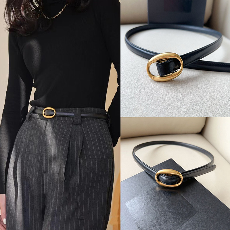 Poplar forest Oval buckle The new belt fine match decorate Advanced sense genuine leather cover ancient Jeans match Dress Belt