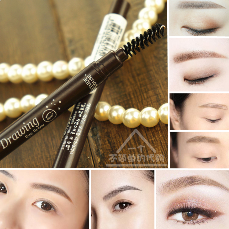 Alice Cottage Double-headed long-lasting automatic eyebrow pencil Eyebrow powder Eyebrow brush Waterproof sweatproof Non-smudge Easy to color Edie House