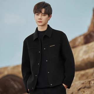 Korean Uamtor Double-Sided Cashmere Jacket for Men, New Thickened Coat for Autumn and Winter, Short Classy Casual Jacket