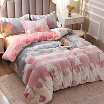 One-meter-eight-by-two-meter quilt cover winter coral suede double face plush single flange suede quilt cover winter gushed thickened