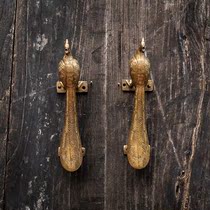 Southeast Asia handmade pure copper cabinet open door handle Peacock long type indoor door handle peacock