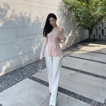 nicky irregular strapless long-sleeved t-shirt womens 2022 new ins tide niche design sense early autumn top