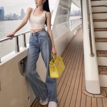 nicky wide-legged high-waisted jeans womens straight loose 2021 New Tide autumn thin model thin mop