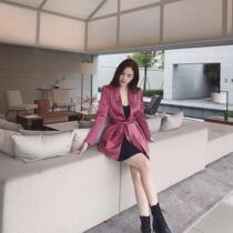 Limited time 3fold nicky beautiful tone early autumn satin strap fried street blazer women 2021 New ins tide