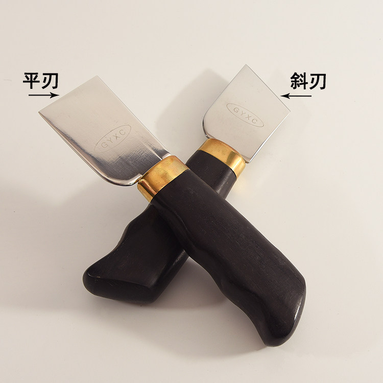 товар из китая 古月秀次黑檀木实木柄裁皮刀 手工皮具diy皮革皮料切割开料铲皮刀