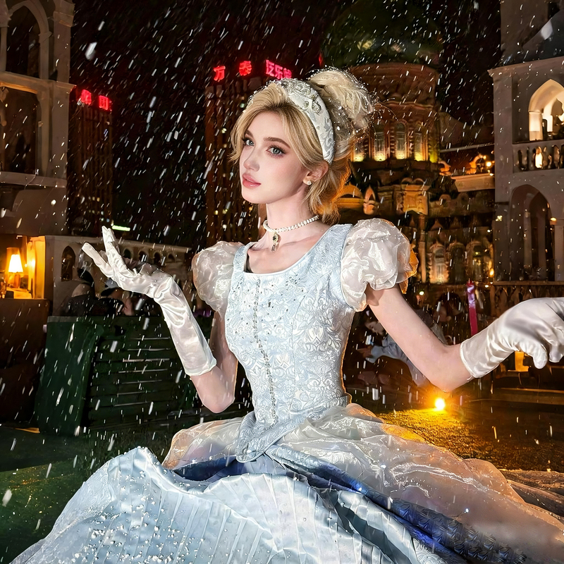 Cinderella Princess Dress~ Yue Xi Bubble Fairy Adult Dress Annual Party* Cinderella Cosplay Performance Costume