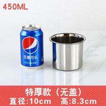 Drop-proof stainless steel bowl Single seasoning stainless steel basin basin deep high small straight tube with cover round bottom insulation extra thick