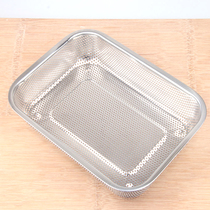 304 stainless steel drain basin drain basin Rectangular filter mesh basket drain sieve Fruit blue washing vegetable amoy rice basin