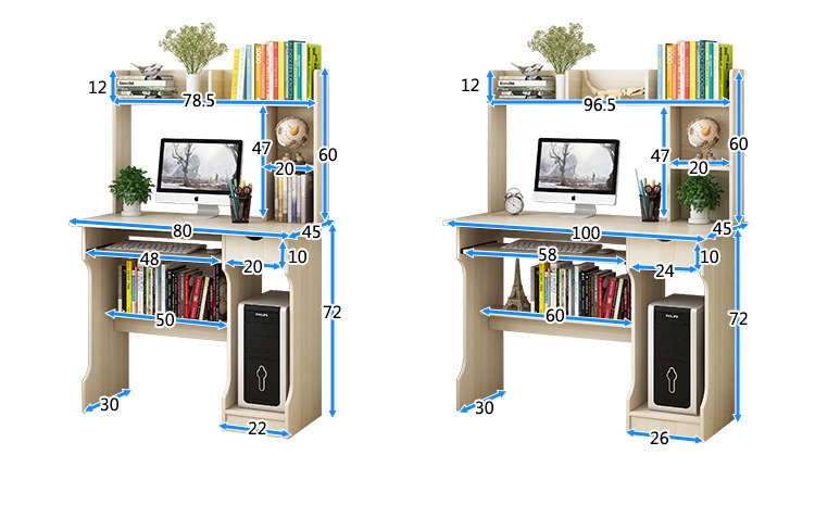 Máy tính để bàn để bàn kết hợp nhiều lớp đơn hộ gia đình nhỏ đơn giản kinh tế cá tính sáng tạo đa chức năng - Bàn bàn gấp chân sắt
