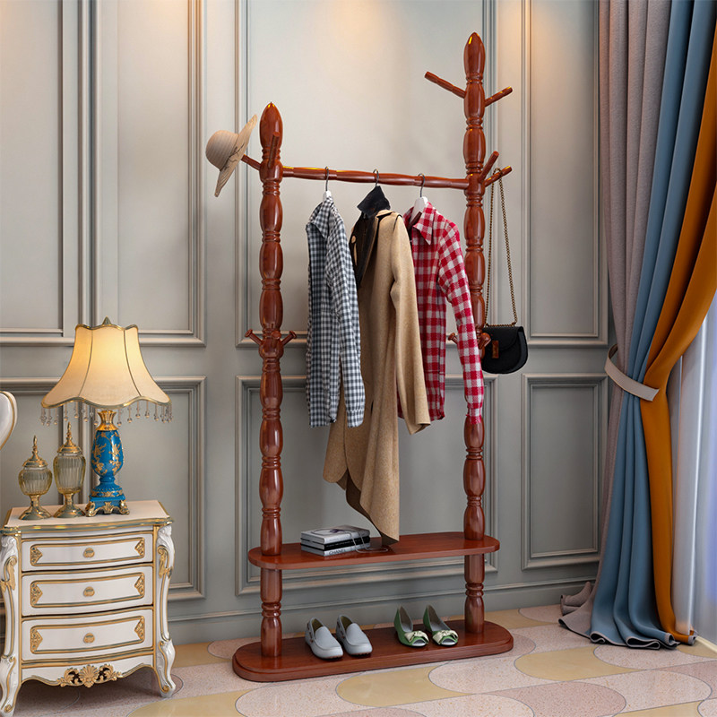Eurostyle solid wood cloakhat shelf floor shelving bedroom assembly for home hanging hanger wall corner multifunction clothes rack