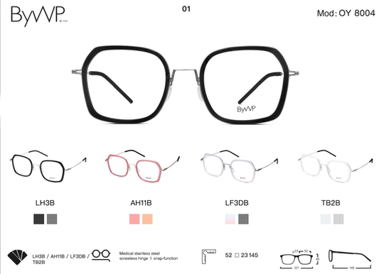 正品代理 德国拜外Bywp百德彼OY8001 OY8002 OY8003 OY8004眼镜架