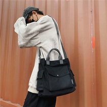 Messenger bag Mens Japanese trendy brand large capacity shoulder bag Student handbag Canvas bag backpack Tooling postman bag