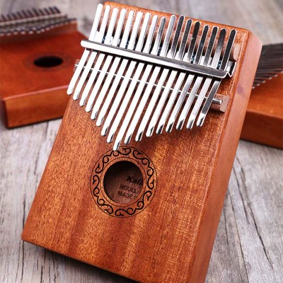 Nhạc cụ mới Kalimba ngón tay cái đàn piano gỗ gụ veneer đàn piano ngón tay 17 nốt cho người mới bắt đầu âm nhạc di động - Nhạc cụ phương Tây