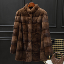 2022 New imported mink coat mother mounted long mink coat middle - aged mink fur large yards
