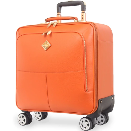 Универсальный чемодан на колесиках, кожаная свежая коробка, из натуральной кожи, в корейском стиле