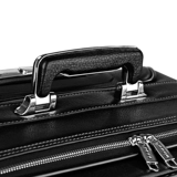 Кожаный универсальный черный чемодан, воловья кожа, из натуральной кожи