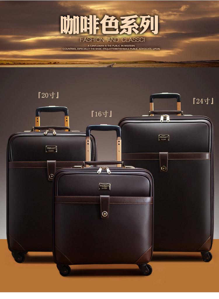 Authentic 璐 Paul xe đẩy bánh xe phổ biến 20 inch vali hành lý kinh doanh 18 inch lên máy bay vali 24 inch - Va li vali lock and lock