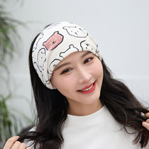 Fashion internet celebrity spring summer and autumn postpartum confinement headband breathable and sweat-absorbent pure cotton maternity confinement hat wide-brimmed and thin