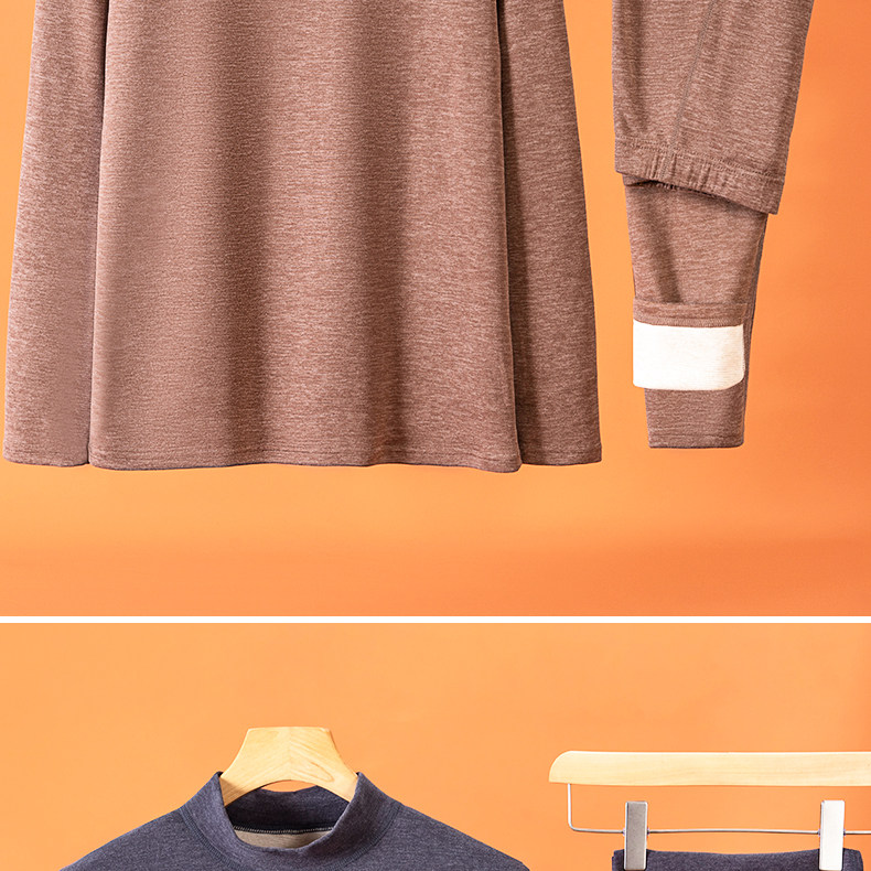 羊绒蚕丝德绒保暖内衣套装男士中高领加绒加厚发热秋衣秋裤男款冬详情27