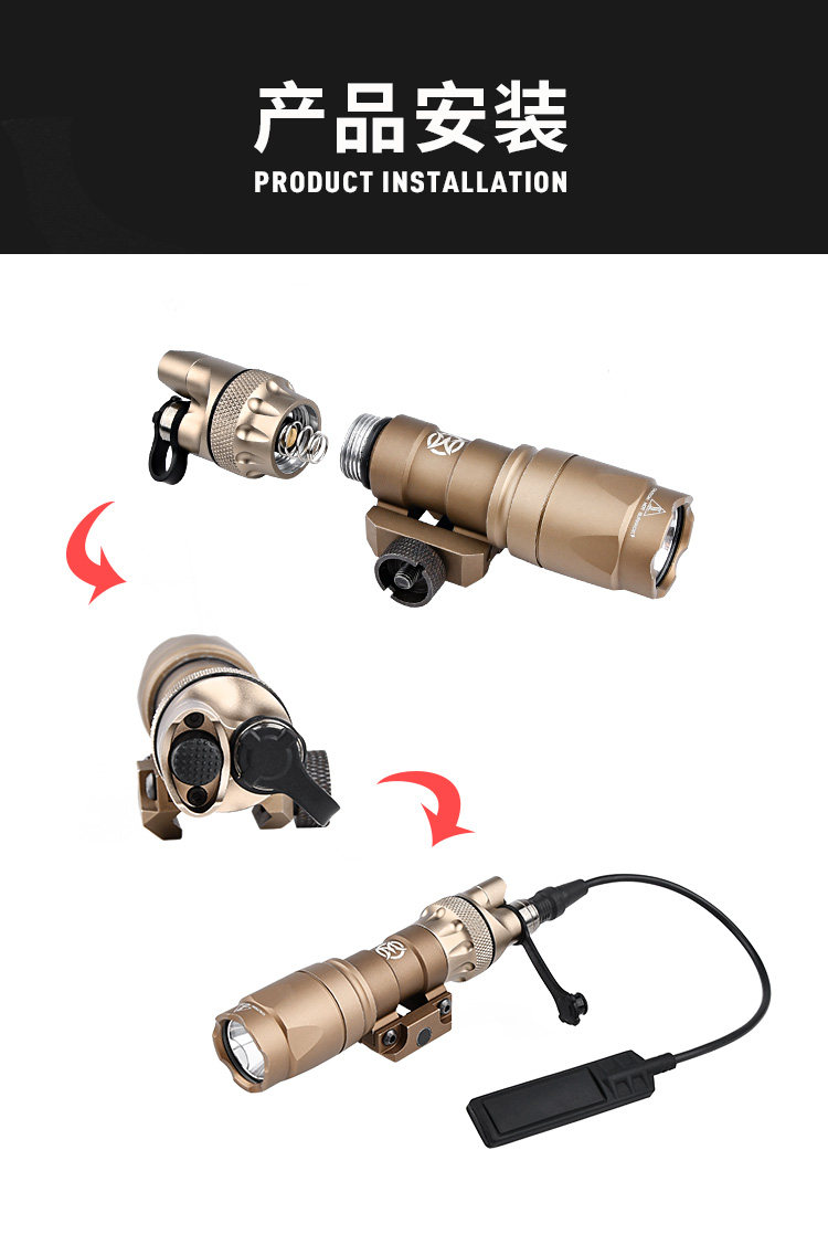 Tactical Upgrade TailCap Pressure Rear Switch For Surefire M300
