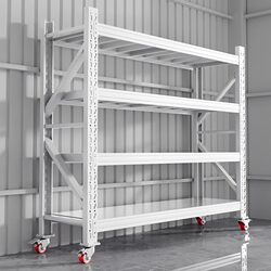 Storage Shelves with Universal Wheels, Household Combination Storage Racks, Multi-Layer Movable Shelves with Wheels, Warehouse Display Shelves