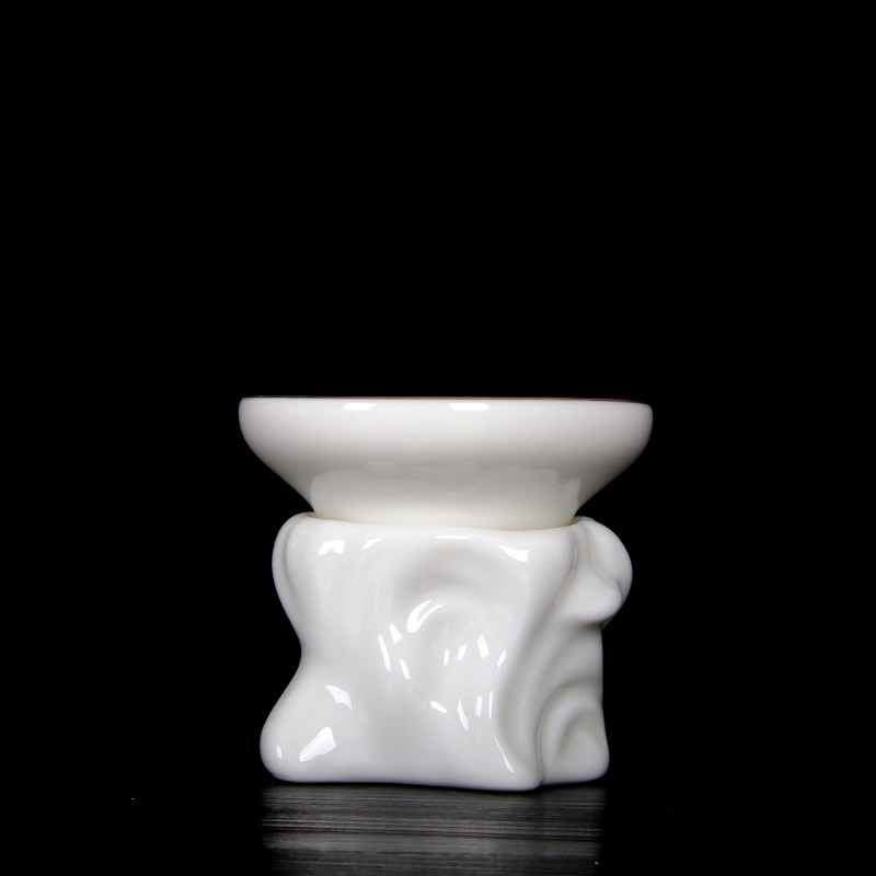 Goat Fat Jade Pure White Sketching Gold Tree Root Net Rack Tea Leak Ceramic Filter Tea Filter Strainer Defied White Porcelain Korn Tea Tool Net Rack