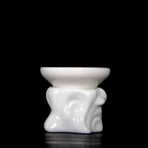 Shea Butter Jade Pure White Sketching Gold Tree Root Net Rack Tea Leak Ceramic Tea Filter Strainer Defied White Porcelain Kongfu Tea Furniture Rack